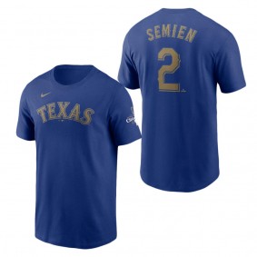 Men's Texas Rangers Marcus Semien Nike Royal 2024 Gold Collection Name & Number T-Shirt