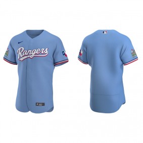 Men's Texas Rangers Light Blue Authentic Alternate Jersey