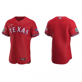 Men's Texas Rangers Scarlet Authentic Alternate Jersey