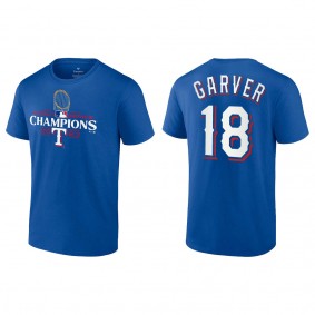 Men's Texas Rangers Mitch Garver Royal 2023 World Series Champions T-Shirt
