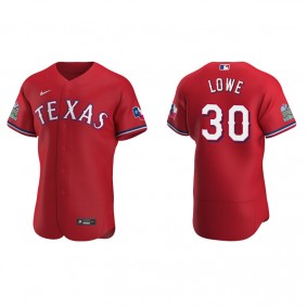 Men's Texas Rangers Nathaniel Lowe Scarlet Authentic Alternate Jersey