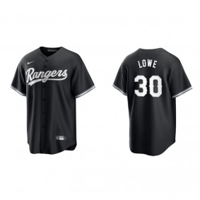 Men's Texas Rangers Nathaniel Lowe Black White Replica Official Jersey