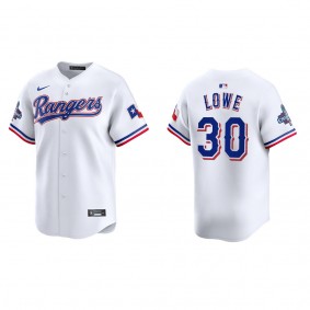 Men's Texas Rangers Nathaniel Lowe White 2023 World Series Champions Limited Jersey