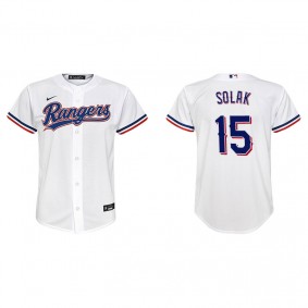 Youth Texas Rangers Nick Solak White Replica Home Jersey
