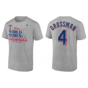 Men's Texas Rangers Robbie Grossman Gray 2023 World Series Champions T-Shirt