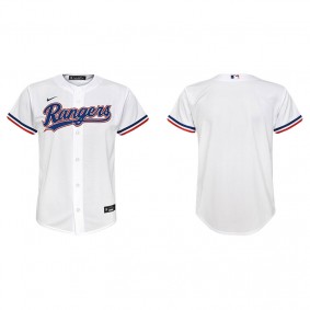 Youth Texas Rangers White Replica Home Jersey