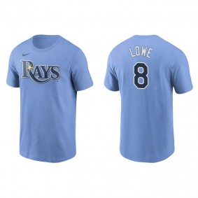 Men's Tampa Bay Rays Brandon Lowe Light Blue Name & Number Nike T-Shirt