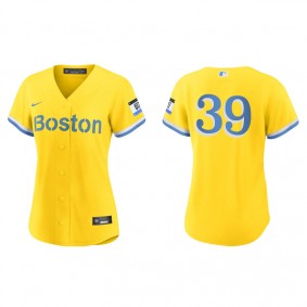 Women's Boston Red Sox Christian Arroyo Gold Light Blue 2021 City Connect Replica Jersey