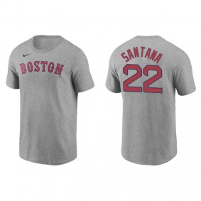 Men's Boston Red Sox Danny Santana Gray Name & Number Nike T-Shirt