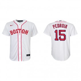 Youth Boston Red Sox Dustin Pedroia Red Sox 2021 Patriots' Day Replica Jersey