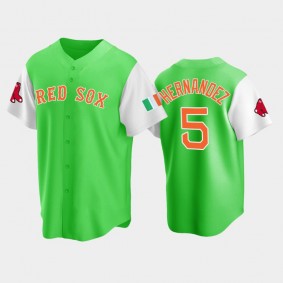 Kike Hernandez Red Sox 2022 Irish Heritage Jersey Green