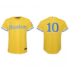 Youth Boston Red Sox Hunter Renfroe Gold Light Blue 2021 City Connect Replica Jersey