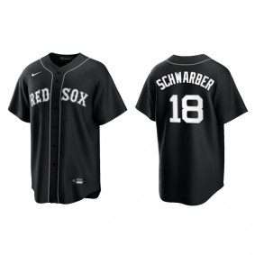 Men's Boston Red Sox Kyle Schwarber Black White Replica Official Jersey