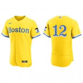Men's Boston Red Sox Marwin Gonzalez Gold Light Blue 2021 City Connect Authentic Jersey