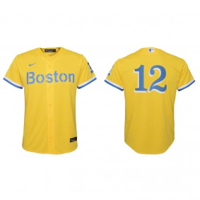 Youth Boston Red Sox Marwin Gonzalez Gold Light Blue 2021 City Connect Replica Jersey