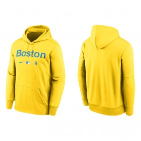 Men's Boston Red Sox Gold 2021 City Connect Therma Hoodie