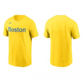 Men's Boston Red Sox Gold 2021 City Connect Wordmark T-Shirt