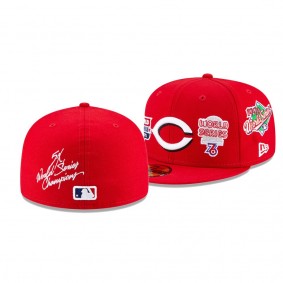 Cincinnati Reds 5x World Series Champions Red 59FIFTY Fitted Hat