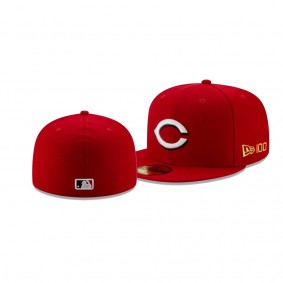 Men's Cincinnati Reds New Era 100th Anniversary Red Team Color 59FIFTY Fitted Hat