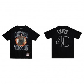 Reynaldo Lopez Chicago White Sox Black Flame T-Shirt