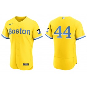 Men's Boston Red Sox Rich Hill Gold Light Blue City Connect Authentic Jersey