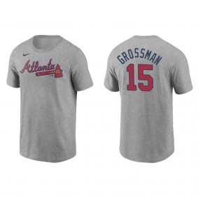 Braves Robbie Grossman Gray Name & Number T-Shirt