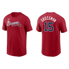 Braves Robbie Grossman Red Name & Number T-Shirt
