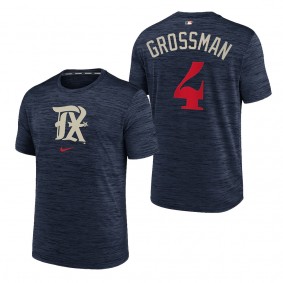 Robbie Grossman Texas Rangers Navy 2023 City Connect Velocity Practice Performance T-Shirt