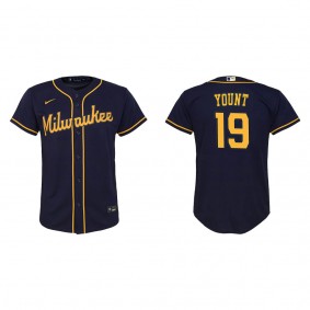 Robin Yount Youth Milwaukee Brewers Navy Replica Jersey