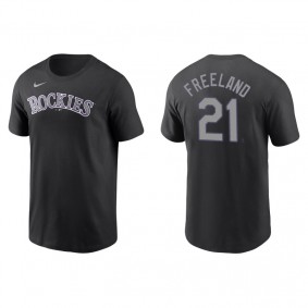 Men's Colorado Rockies Kyle Freeland Black Name & Number Nike T-Shirt
