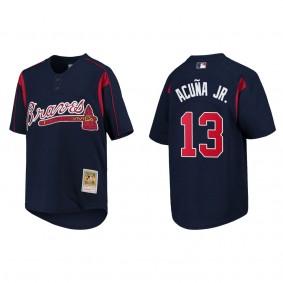 Ronald Acuna Jr. Atlanta Braves Navy Cooperstown Collection Mesh Batting Practice Jersey