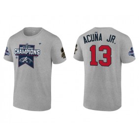 Ronald Acuna Jr. Atlanta Braves Gray 2021 World Series Champions Locker Room T-Shirt
