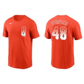 Ross Stripling Men's Giants Mike Yastrzemski Nike Orange City Connect Name & Number T-Shirt
