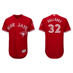 Roy Halladay Toronto Blue Jays Scarlet Canada Day Authentic Flex Base Jersey