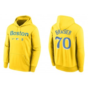 Men's Boston Red Sox Ryan Brasier Gold City Connect Therma Hoodie