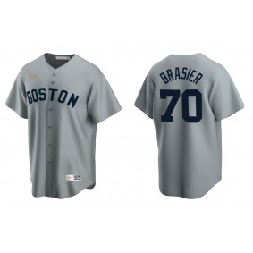 Men's Boston Red Sox Ryan Brasier Gray Cooperstown Collection Road Jersey