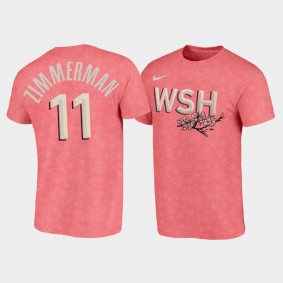 Washington Nationals #11 Ryan Zimmerman Unisex 2022 City Connect Pink T-shirt