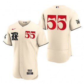 Sam Huff Texas Rangers Cream 2023 City Connect Authentic Jersey