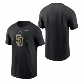 Men's San Diego Padres Black Camo Logo T-Shirt
