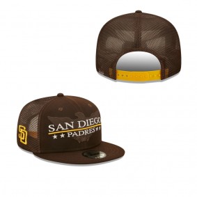 Men's San Diego Padres Brown Patriot Trucker 9FIFTY Snapback Hat