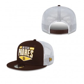 Men's San Diego Padres Brown White Base Trucker 9FIFTY Snapback Hat