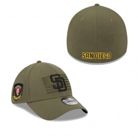 Men's San Diego Padres Green 2023 Armed Forces Day 39THIRTY Flex Hat