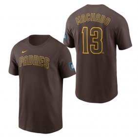 Men's San Diego Padres Manny Machado Brown 2024 MLB World Tour Seoul Series Name & Number T-Shirt