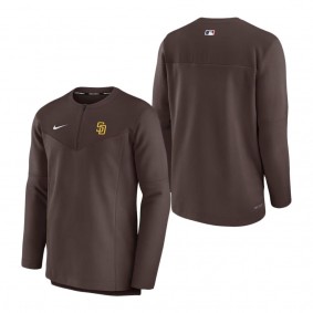 Men's San Diego Padres Nike Brown Authentic Collection Game Time Performance Half-Zip Top