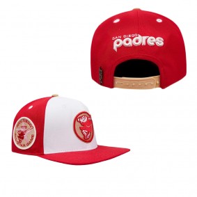 San Diego Padres Pro Standard Strawberry Ice Cream Drip Snapback Hat White Red
