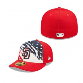 San Diego Padres Red 2022 4th of July Stars Stripes Low Profile 59FIFTY Fitted Hat