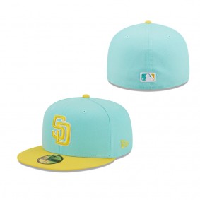 Men's San Diego Padres New Era Turquoise Yellow Spring Color Pack Two-Tone 59FIFTY Fitted Hat