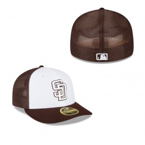 Men's San Diego Padres White Brown 2023 On-Field Batting Practice Low Profile 59FIFTY Fitted Hat
