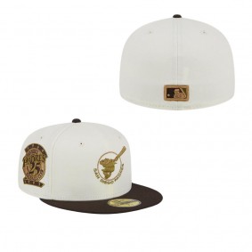 Men's San Diego Padres White Brown 25th Team Anniversary 59FIFTY Fitted Hat