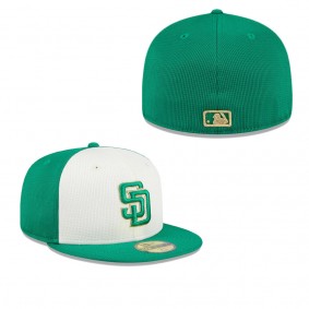Men's San Diego Padres White Green 2024 St. Patrick's Day 59FIFTY Fitted Hat